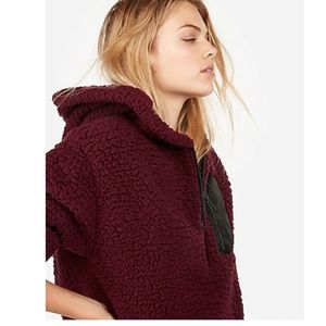 Express oversized hoodie sherpa sweater